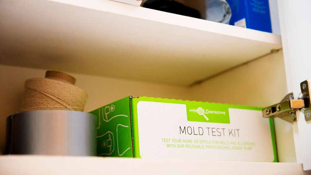Mold Test Kit Stored in Closet
